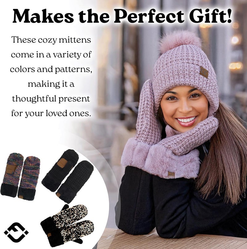 Funky Junque Mittens for Women - Fleece Lined Womens Winter Gloves, Fuzzy Warm Mittens, Cold Weather Fashion Accessories - Image 4