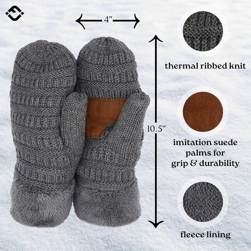 Funky Junque Mittens for Women - Fleece Lined Womens Winter Gloves, Fuzzy Warm Mittens, Cold Weather Fashion Accessories - Image 3