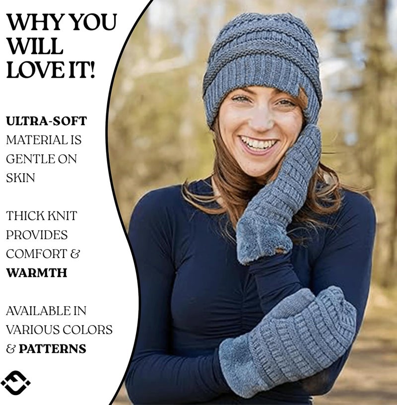 Funky Junque Mittens for Women - Fleece Lined Womens Winter Gloves, Fuzzy Warm Mittens, Cold Weather Fashion Accessories - Image 2