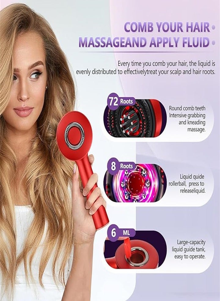 مشط كهربائي جديد، علاج بالضوء الأحمر الاهتزازي، فرشاة نمو الشعر وفروة الرأس، جهاز تدليك سائل مضاد لتساقط الشعر - Image 2
