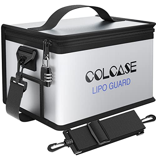 COLCASE Lipo Safe Bag - Fireproof & Explosionproof, Combination Lock, Upgraded Silicone Coated, 11 x 8 x 6.5 in - Image 1
