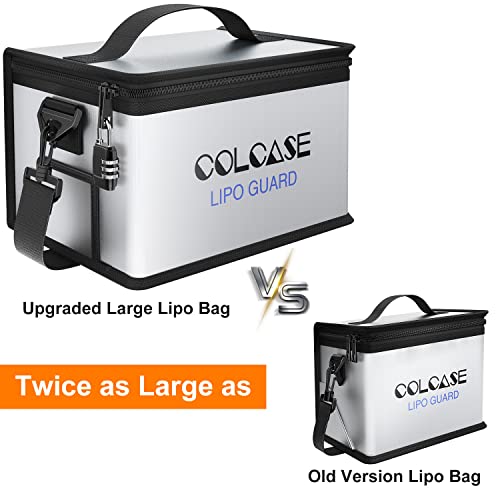 COLCASE Lipo Safe Bag - Fireproof & Explosionproof, Combination Lock, Upgraded Silicone Coated, 11 x 8 x 6.5 in - Image 4