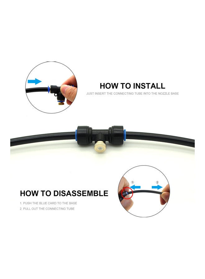 Loquat Outdoor Sprinkler Hose With 6 Mist Nozzles Kit Black 20feet - Image 2