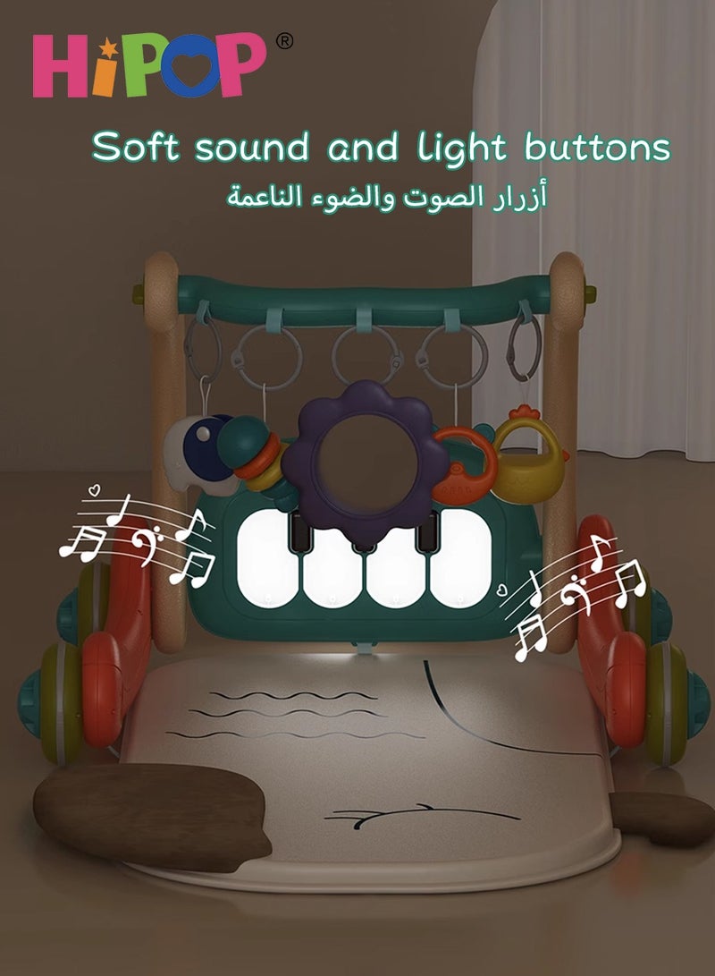 HIPOP 2 In 1 Baby Gym Play Mats,Baby Toys Kick and Play Piano Gym Activity Center For Infants,Baby Walker Fitness Rack - Image 3