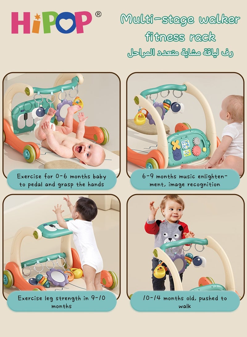 HIPOP 2 In 1 Baby Gym Play Mats,Baby Toys Kick and Play Piano Gym Activity Center For Infants,Baby Walker Fitness Rack - Image 2