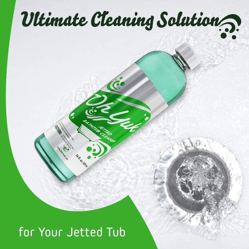 Oh Yuk Jetted Bathtub Cleaner for Jet Tubs, Whirlpools, The Most Effective Jetted Tub Cleaner, Septic Safe | Two 16 Ounce Bottles! - Image 2