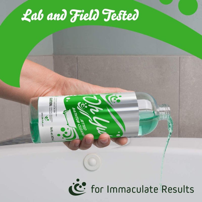 Oh Yuk Jetted Bathtub Cleaner for Jet Tubs, Whirlpools, The Most Effective Jetted Tub Cleaner, Septic Safe | Two 16 Ounce Bottles! - Image 5