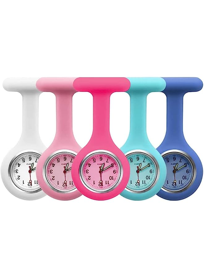 erorex Pcs Nurses Watch, Clip On Silicone Nurse Watches, With Security Pin, Portable Watch With Glow Pointer, High Precision Quartz Movement, Easy To Read, For Nurses And Other Medical Professionals - Image 1