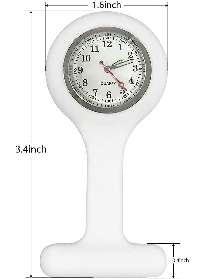 erorex Pcs Nurses Watch, Clip On Silicone Nurse Watches, With Security Pin, Portable Watch With Glow Pointer, High Precision Quartz Movement, Easy To Read, For Nurses And Other Medical Professionals - Image 3