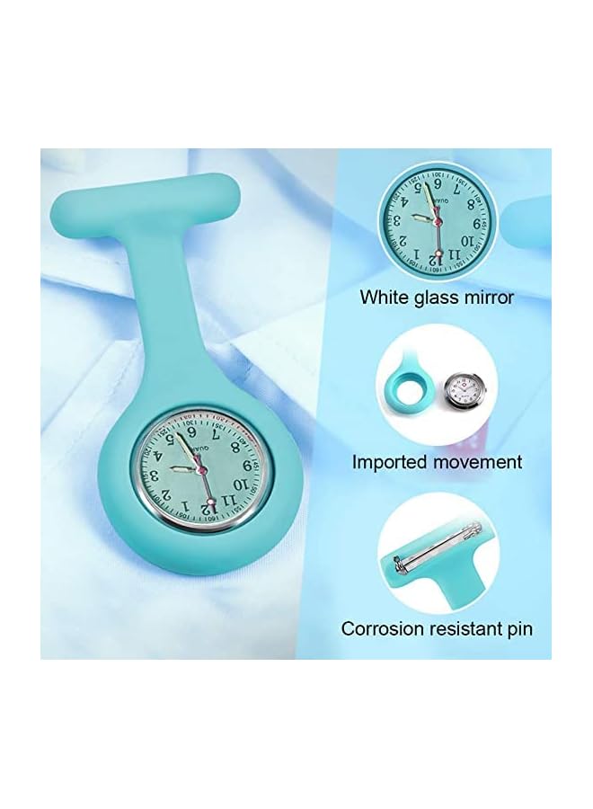 erorex Pcs Nurses Watch, Clip On Silicone Nurse Watches, With Security Pin, Portable Watch With Glow Pointer, High Precision Quartz Movement, Easy To Read, For Nurses And Other Medical Professionals - Image 2
