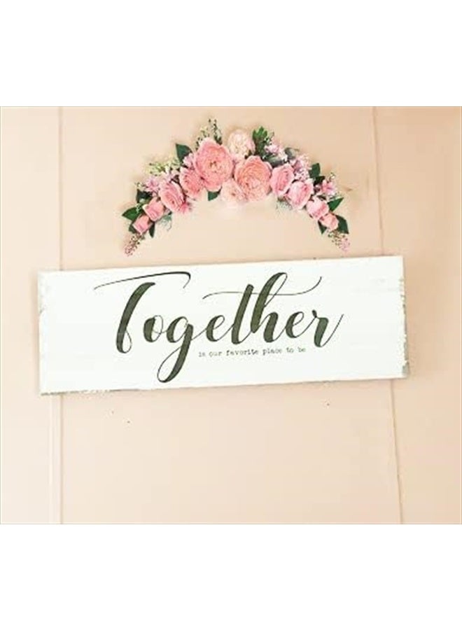 OrgMemory Wedding Arch Flowers, Artificial Floral Swags, 25" Decorative Swag, Welcome Sign Flowers, Artificial Flower Swag for Door Wedding Party Wall Home Decor (Peach) - Image 5