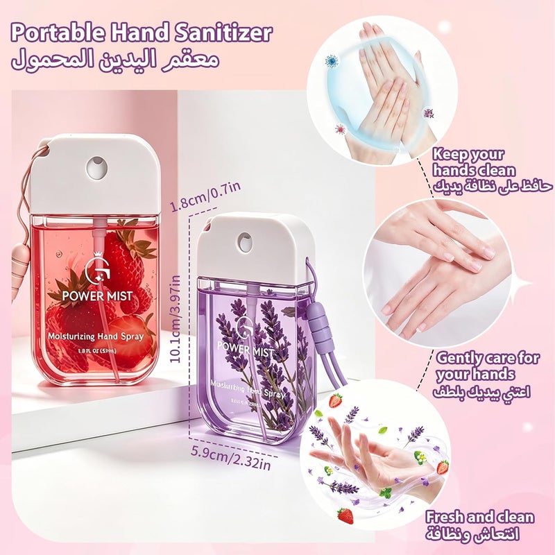 53ml Hand Sanitizer Spray with Cute Plush Pendant, Travel Size Leak-Proof Disinfectant Mist for Hand and Desk Cleaning, School, Camping, Ideal Gifts for Everyone - Image 1
