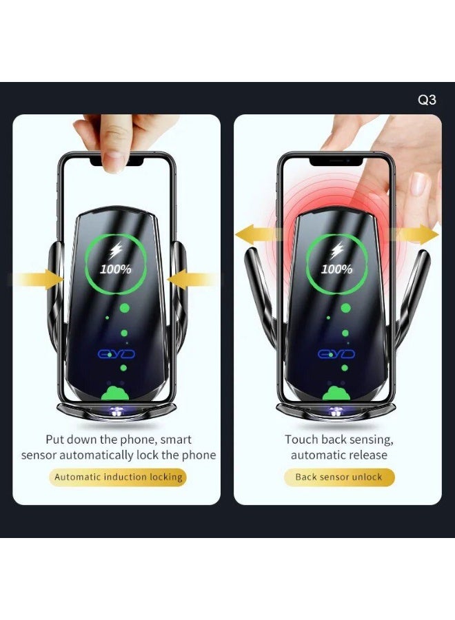 eyda Wireless Car Mount Charger – Fast Charging Phone Holder with Adjustable Stand - Image 2