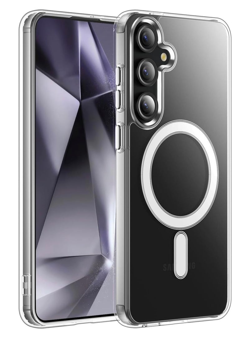 DUSALA Magnetic Case for Samsung Galaxy S24 5G Compatible with MagSafe Shockproof Protective Phone Cover Non Yellowing Hard Clear PC Back Clear - Image 1