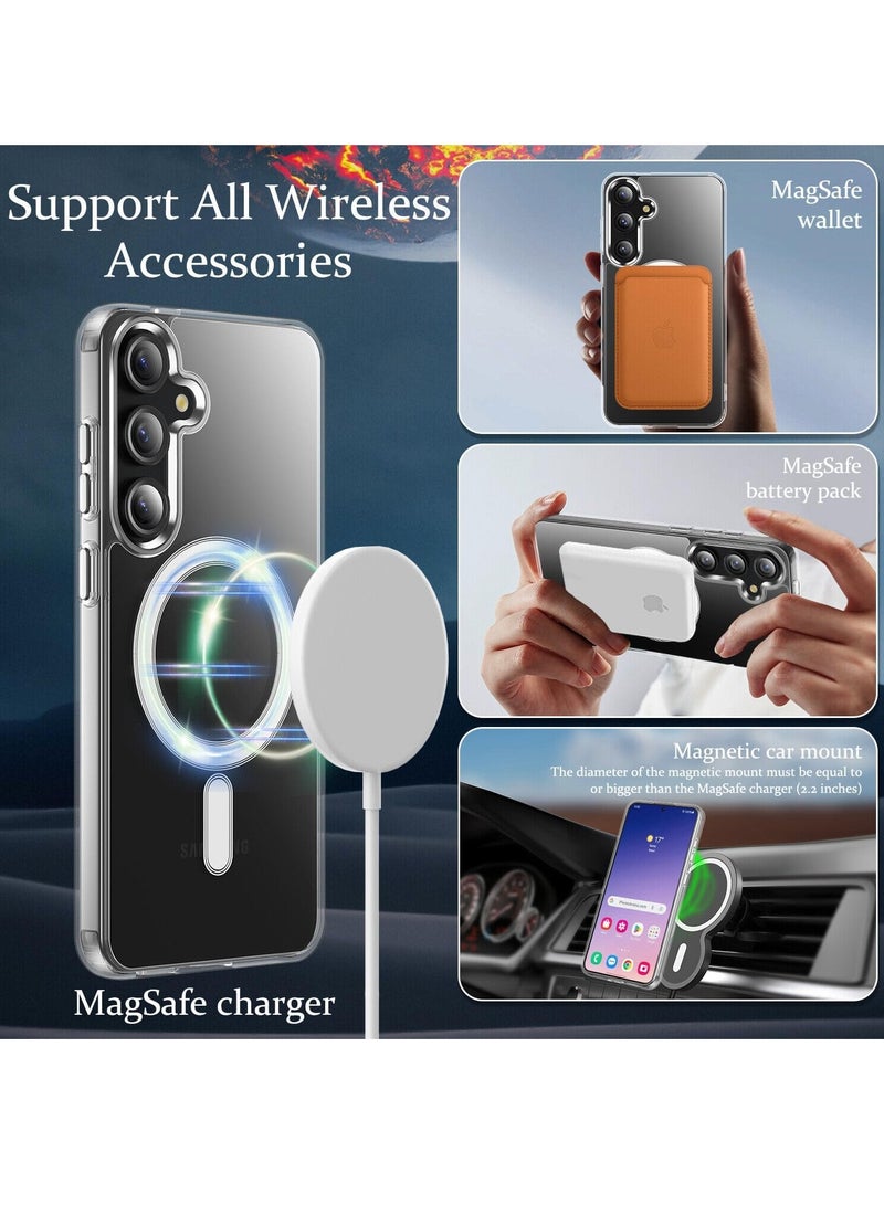 DUSALA Magnetic Case for Samsung Galaxy S24 5G Compatible with MagSafe Shockproof Protective Phone Cover Non Yellowing Hard Clear PC Back Clear - Image 5