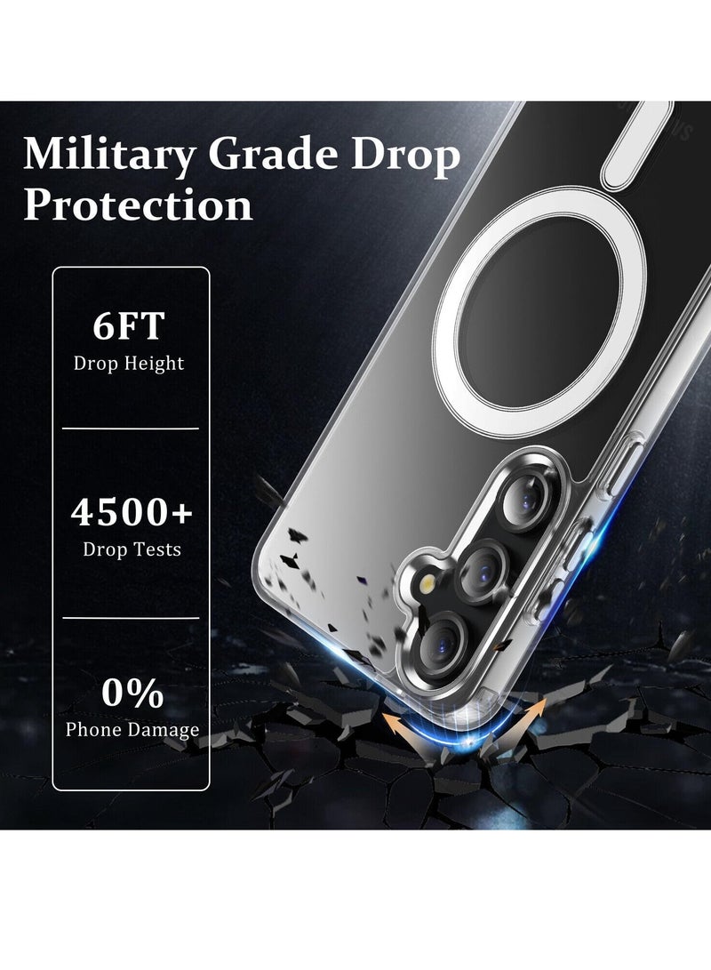 DUSALA Magnetic Case for Samsung Galaxy S24 5G Compatible with MagSafe Shockproof Protective Phone Cover Non Yellowing Hard Clear PC Back Clear - Image 4