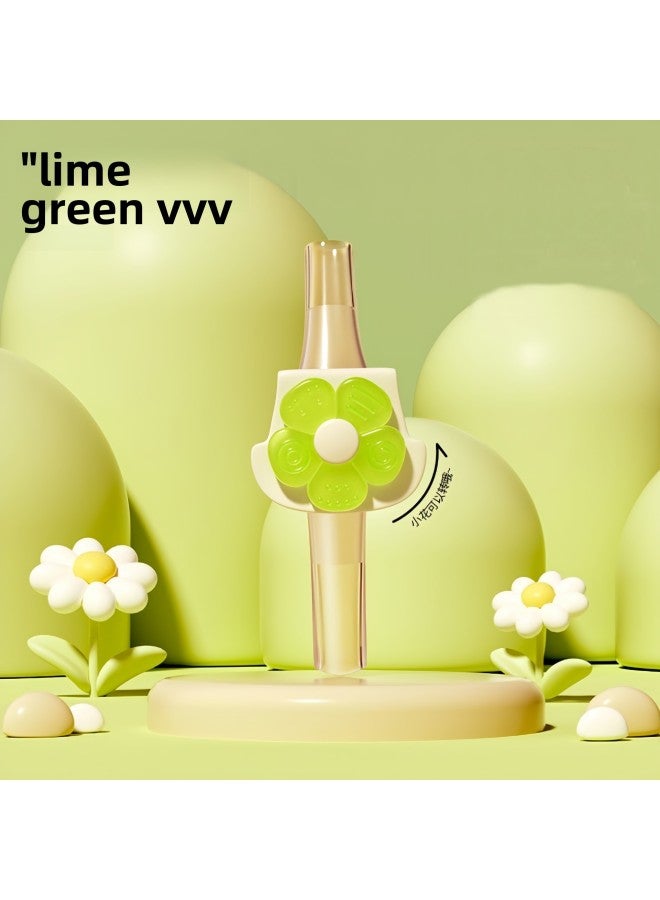 Snap-on Straw Baby Food Supplement Porridge And Soup Silicone Hose Baby Drinking Water Artifact Water Cup Straw Removable And Washable-Color:[green] Petal Straw - Image 1