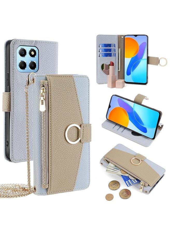 إيروريكس جراب محفظة لهاتف (Honor X8 5G X6) مع سحاب وجيوب للبطاقات