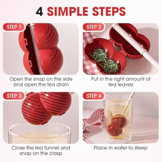 Excefore 2Pcs Cute Long Handle Tea Strainer Loose Leaf Tea Steeper Lollipop Shape Reusable Mesh Tea Spacer Silicone Safe Material Tea Ball Steeper For Mugs And Teapots Tea Accessories - Image 2