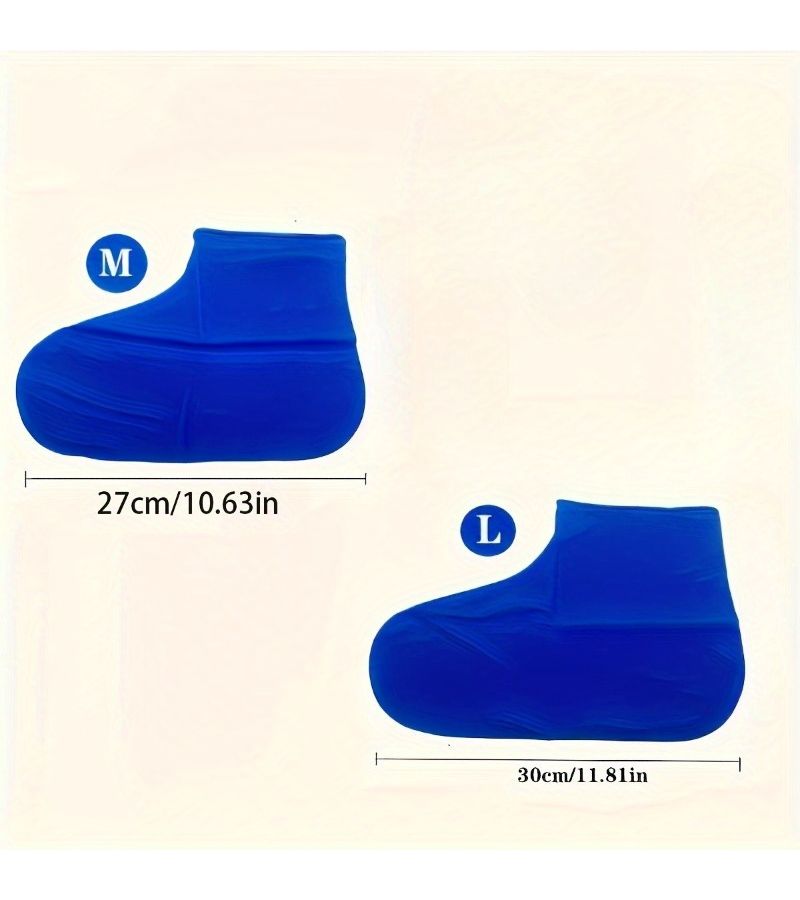 6 Pcs Blue Silicone Shoe Cover Waterproof Non Slip Rain Gear Transparent Design Easy Clean All Weather Foot Protection for Outdoor Activities Hiking Wet Conditions M34 39 - Image 2