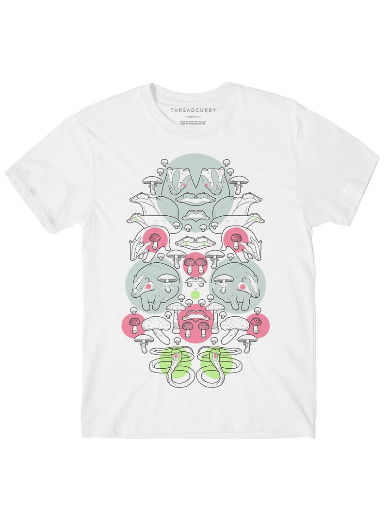 THREADCURRY THREADCURRY Creative Modern Pattern Abstract Cotton Graphic Printed Tshirt for Boys  - Image 1