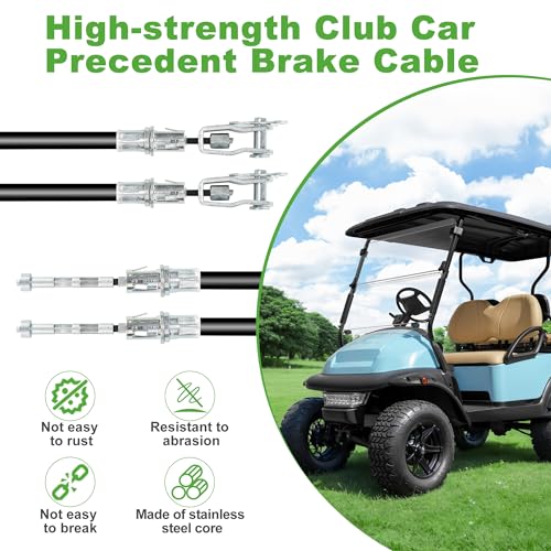 10L0L Golf Cart Brake Cable for Club Car Precedent 2008-up, L+R Driver and Passenger Side, OEM# 103528701 102557501 103528702 102557502 (1 Set) - Image 4