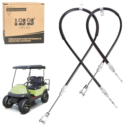 10L0L Golf Cart Brake Cable for Club Car Precedent 2008-up, L+R Driver and Passenger Side, OEM# 103528701 102557501 103528702 102557502 (1 Set) - Image 1