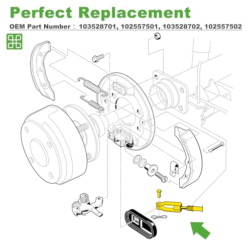 10L0L Golf Cart Brake Cable for Club Car Precedent 2008-up, L+R Driver and Passenger Side, OEM# 103528701 102557501 103528702 102557502 (1 Set) - Image 3