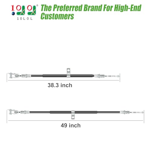 10L0L Golf Cart Brake Cable for Club Car Precedent 2008-up, L+R Driver and Passenger Side, OEM# 103528701 102557501 103528702 102557502 (1 Set) - Image 2