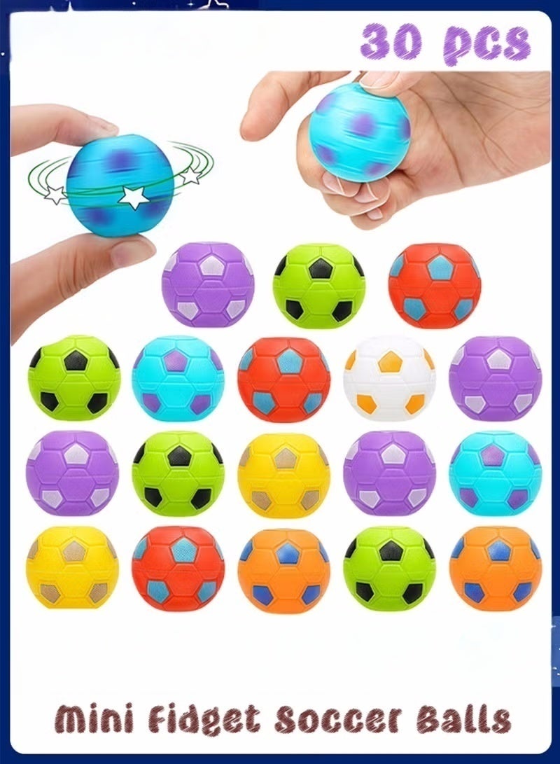 ColaBear 30 Pcs Soccer Party Favors for Kids 3-12, Rotatable Soccer Finger Balls, Mini Fidget Soccer Stress Reliever Goodie Bag Stuffers, Soccer Party Favors Toys Gifts for Kids Teens Adults - Image 1