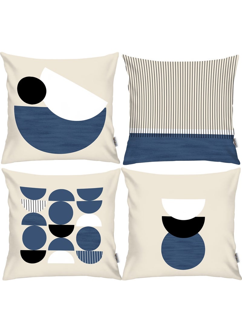 Ritmo Home Scandinavian Cozy 4-Piece Throw Pillow Case 