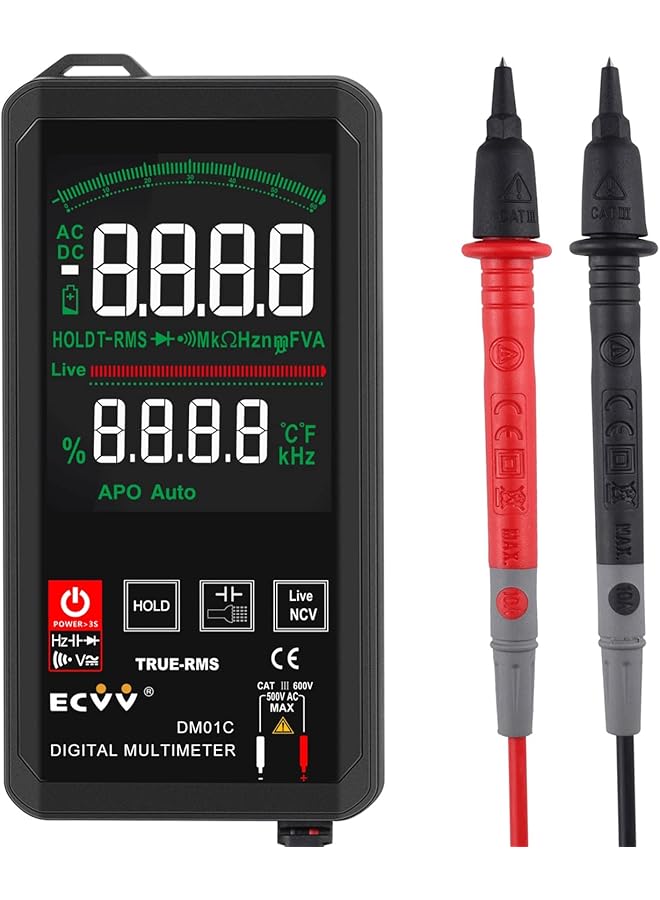 promass Touch Digital Multimeter Color Display Auto Recognition Mini Ncv Handheld Multimeter 1000V Dc Voltage Meter Large Screen Universal Meter (Color Display) - Image 1