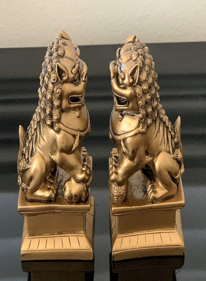 بيتر ديكور زوج من تماثيل كلاب فو (الأسد الصيني) من Betterdecor | تماثيل ديكور تقليدية للمنزل أو المكتب - Image 4