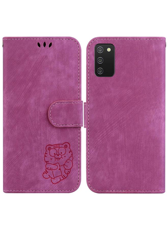 erorex Case For Samsung Galaxy A03s US 164.2mm Little Tiger Embossed Leather Phone Case - Image 1