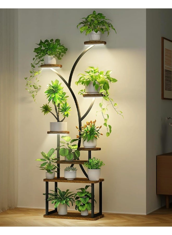 إن كي أكس حامل زهور مع أرفف لغرفة المعيشة وشرفة من الأرض إلى الأرض ورف من الحديد المطاوع مع حامل متعدد الطبقات لأصيص الزهور للزراعة - Image 1