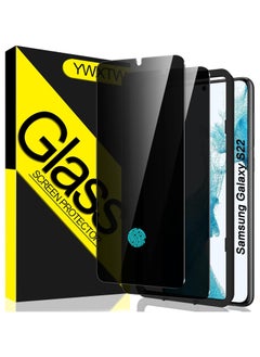 [2 Pack] Designed for Samsung Galaxy S22 6.1” Privacy Screen Protector, [Support Fingerprint Unlock] Anti-Spy 9H Hardness Tempered Glass Film, Anti-Scratch Bubble Free with Easy Install Frame