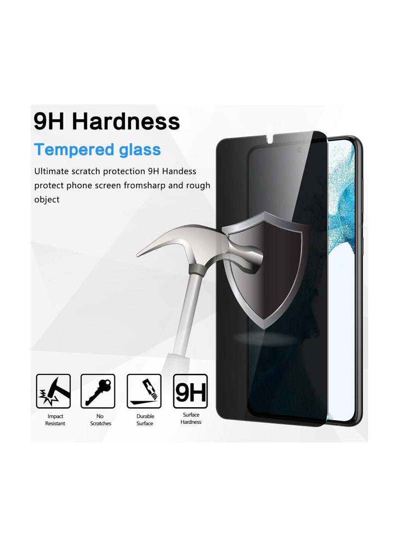FARROBIZZ - [2 Pack] Designed for Samsung Galaxy S22 6.1” Privacy Screen Protector, [Support Fingerprint Unlock] Anti-Spy 9H Hardness Tempered Glass Film, Anti-Scratch Bubble Free with Easy Install Frame - Image 1