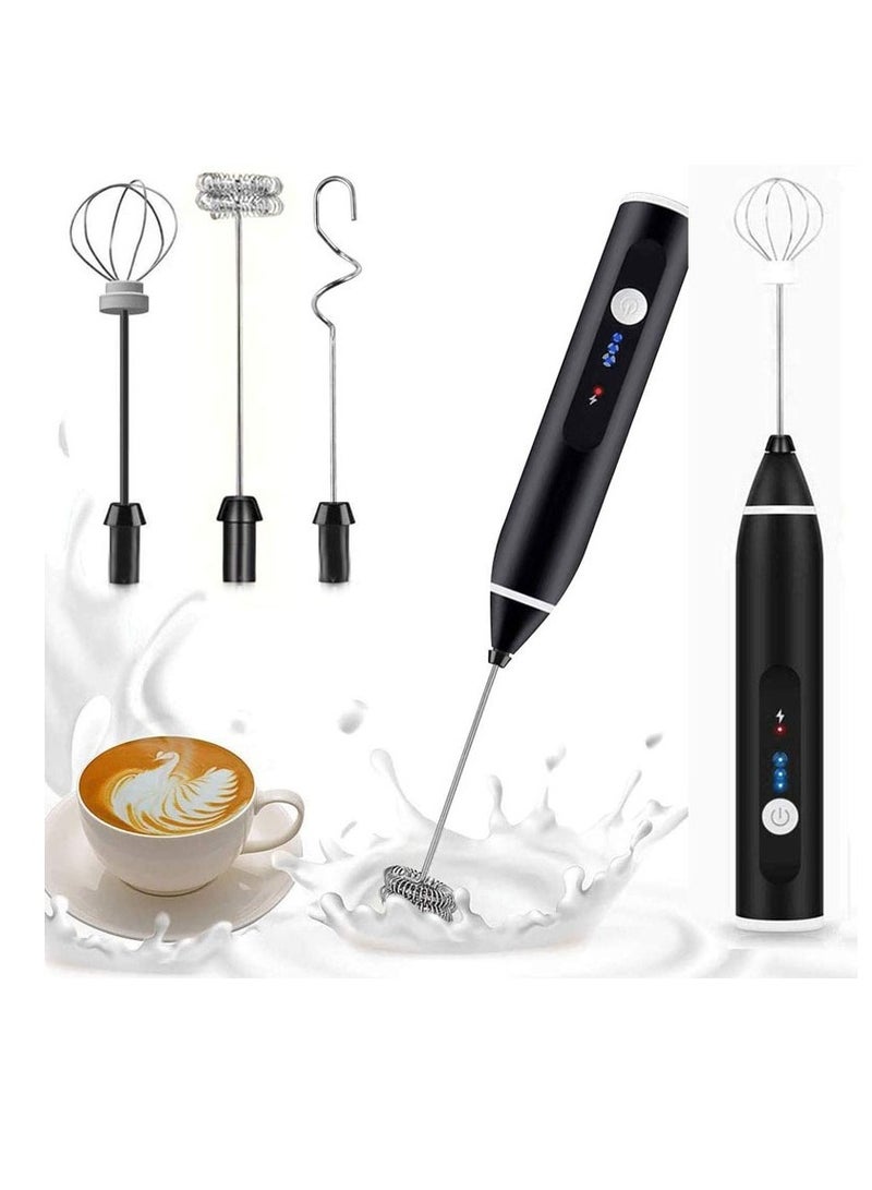 أدوات المطبخ خافق البيض الكهربائية المنزلية الصغيرة الكهربائية خافق البيض خلاط الحليب Frother الحليب (أسود) - Image 1