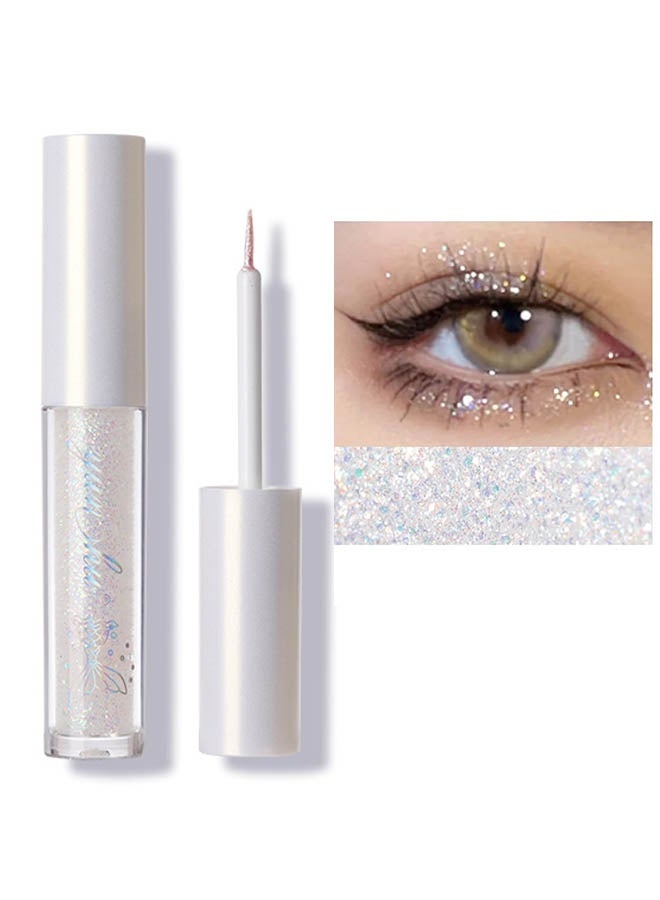 ليكرين كحل ظلال العيون السائل اللامع ، مكياج بلينغ تحت ظلال العيون ، لامع معدني ، خفيف الوزن مقاوم للماء طويل الأمد ، غراء فضفاض لمكياج العيون البلوري ، # الترتر الملون - Image 1