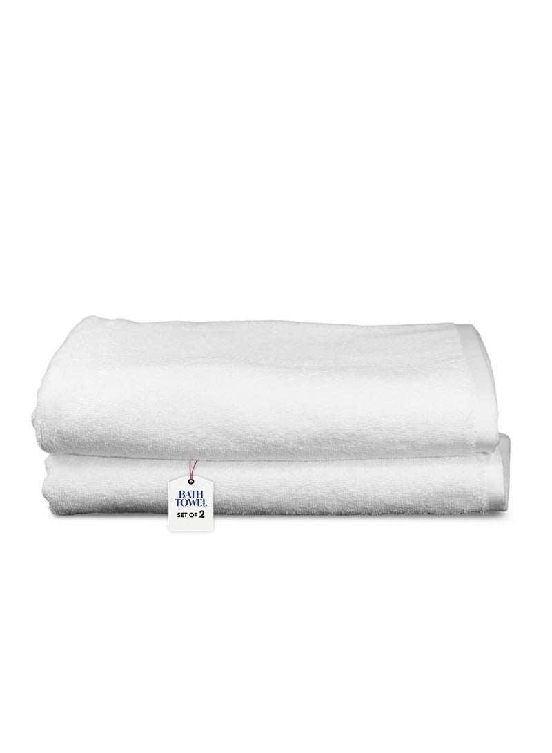 كاسينو Kassino Bath Towel (2 Pack, 70x140 cm) - 540 GSM Large Bath Towels,100% Combed Cotton, Soft & Quick-Dry Towels, Highly Absorbent, Double Stitched Hotel Quality Towels | White - Image 1