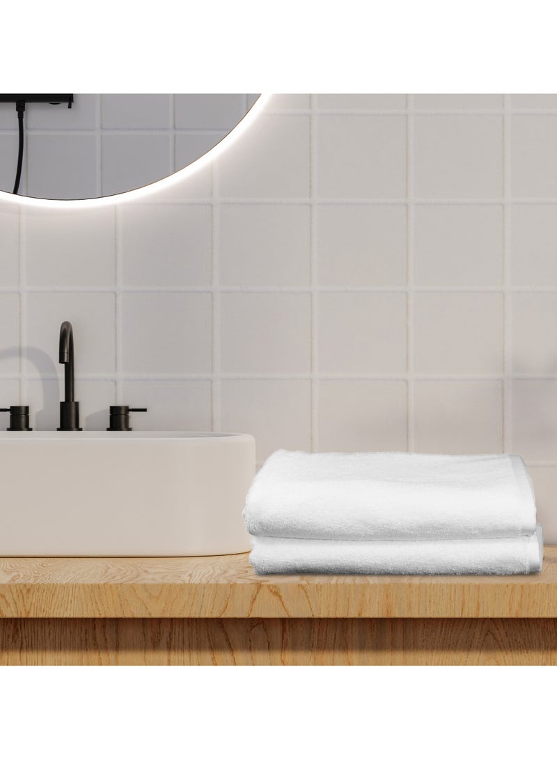 كاسينو Kassino Bath Towel (2 Pack, 70x140 cm) - 540 GSM Large Bath Towels,100% Combed Cotton, Soft & Quick-Dry Towels, Highly Absorbent, Double Stitched Hotel Quality Towels | White - Image 2