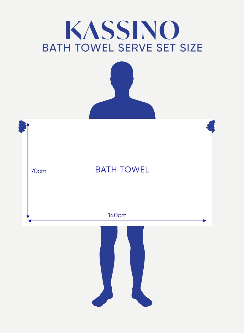 كاسينو Kassino Bath Towel (2 Pack, 70x140 cm) - 540 GSM Large Bath Towels,100% Combed Cotton, Soft & Quick-Dry Towels, Highly Absorbent, Double Stitched Hotel Quality Towels | White - Image 5