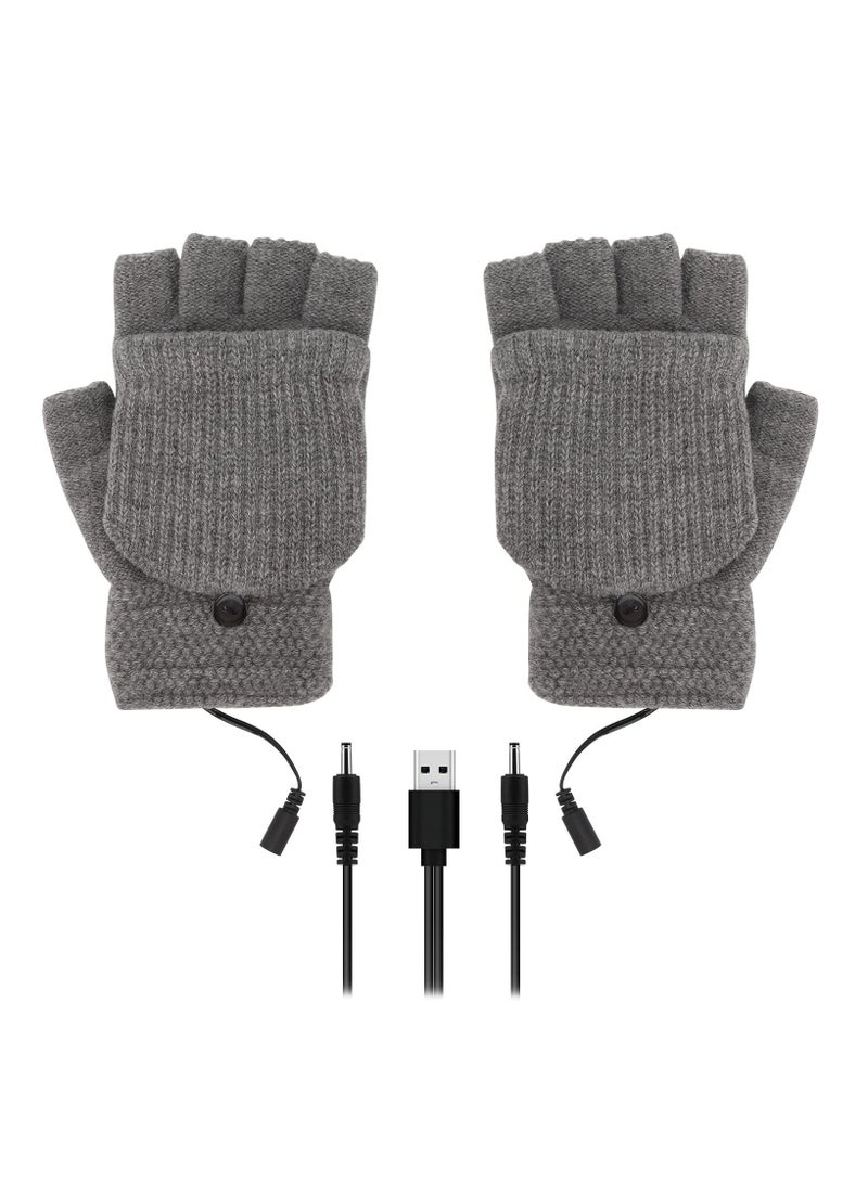 عام قفازات تسخين USB للجنسين لشتاء دافئ لليدين ولاستخدام اللابتوب، قفازات كاملة أو نصفية قابلة للغسل. - Image 1