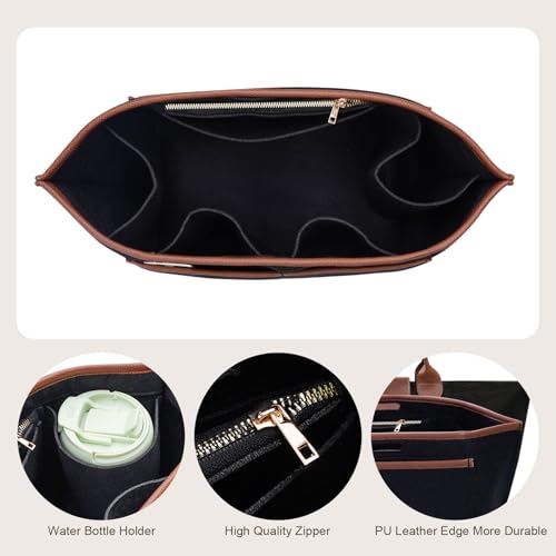 ZTUJO Premium Felt LongChamp Organizer Insert, Compatible with Longchamp Le Pliage Energy, Shoulder Bag, Top Handle, Xtra (Black, Small) - Image 4