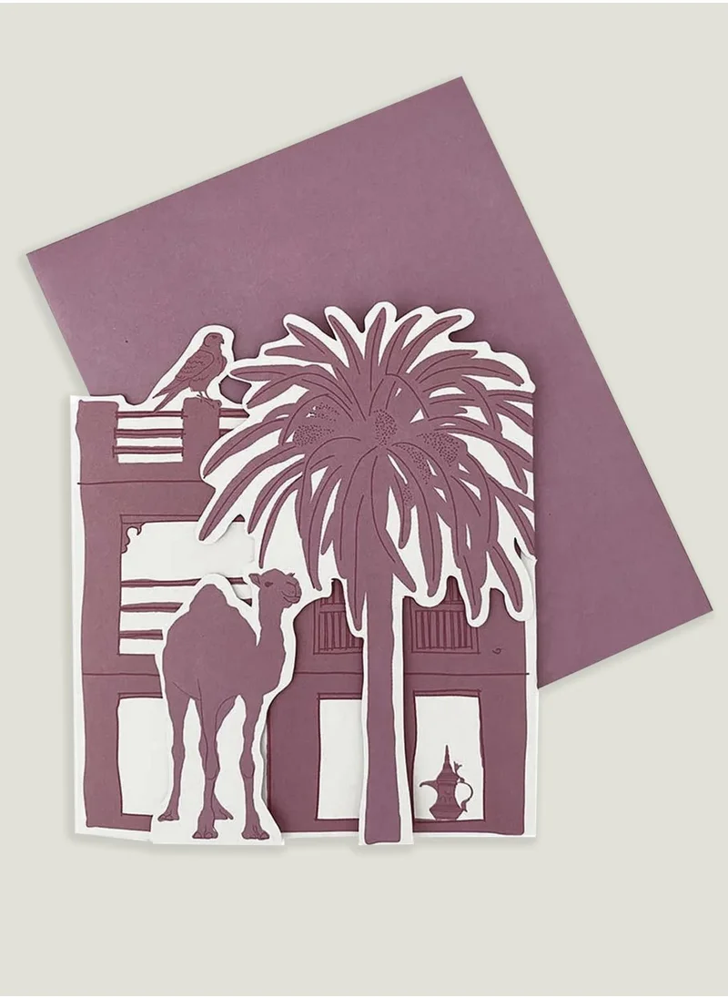 ليتل مجلس Greeting card, Freej Neighbourhood, pink