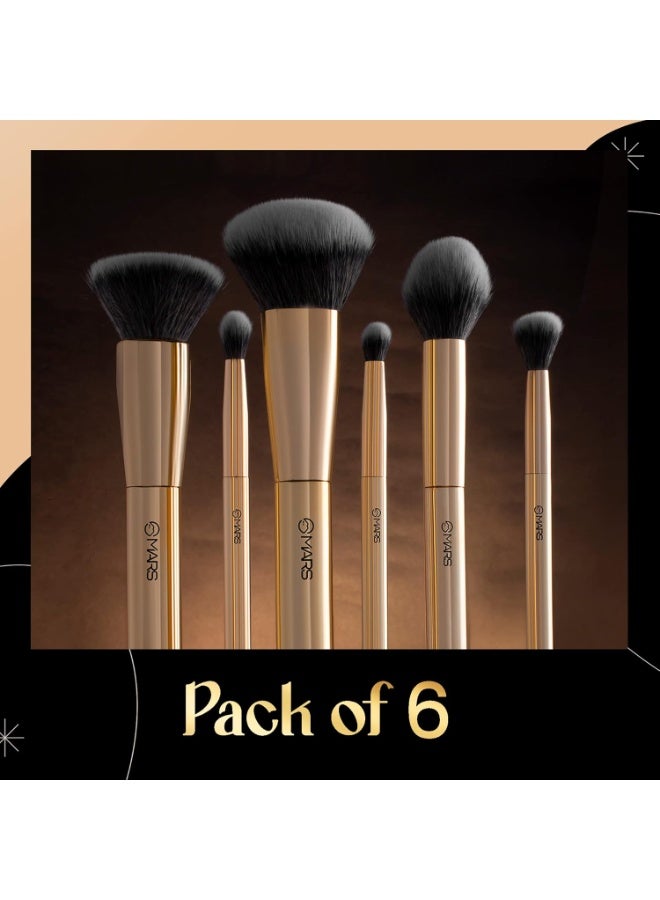 MARS Artist's Arsenal Makeup Brush Set for Professional Makeup | Eyeshadow Blending Brushes (3pcs) | Foundation, Blush, Powder and Foundation Brush (1pcs each) - Image 3