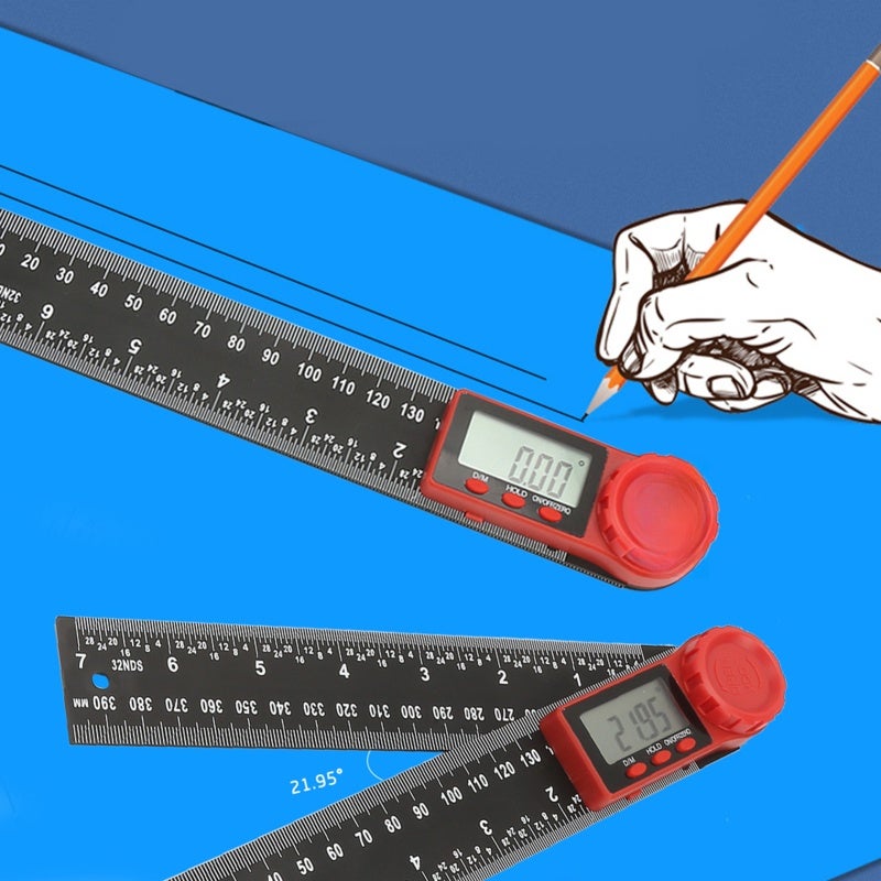 Plastic Digital Inclinometer 200mm 0.05 Resolution High Accuracy Angle Measuring Tool - Durable Stainless Steel 360 Degrees Inclinometer for Woodworking Building Decoration Home DIY Machining - Image 1