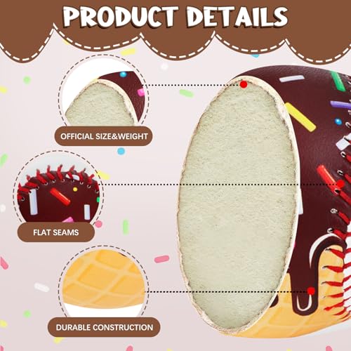 AKAIXI Baseballs PVC 9in Practice Baseball for Training Hitting Lifestyle Decor Ideal Personalized Inspired Gifts for Players Coaches Moms (Chocolate Drip, Baseball Set (1 Piece)) - Image 3
