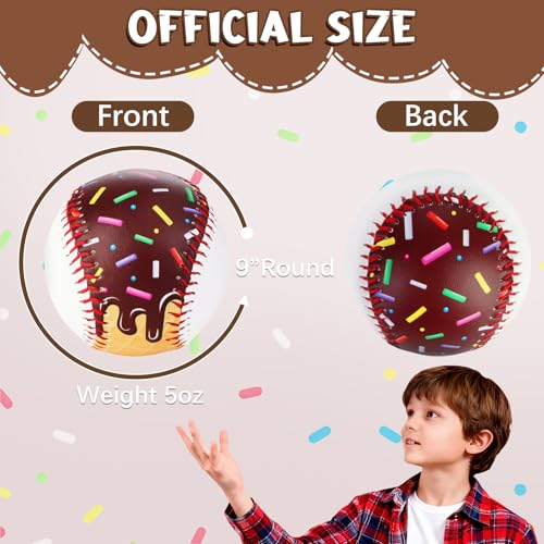 AKAIXI Baseballs PVC 9in Practice Baseball for Training Hitting Lifestyle Decor Ideal Personalized Inspired Gifts for Players Coaches Moms (Chocolate Drip, Baseball Set (1 Piece)) - Image 2