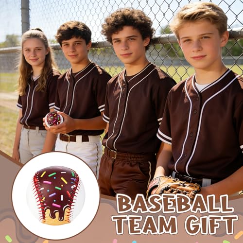 AKAIXI Baseballs PVC 9in Practice Baseball for Training Hitting Lifestyle Decor Ideal Personalized Inspired Gifts for Players Coaches Moms (Chocolate Drip, Baseball Set (1 Piece)) - Image 5